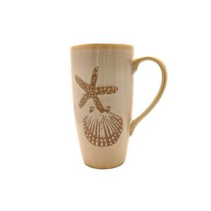 Sonoma Life+Style Ivory Coast Mug 16 oz Large Coffee Beach Sea Life Shell